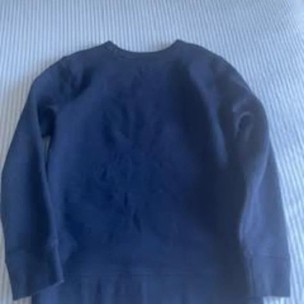 Boys' GAP Athletic Crew Neck Sweater (Size M - 8) Navy Blue with Orange Logo